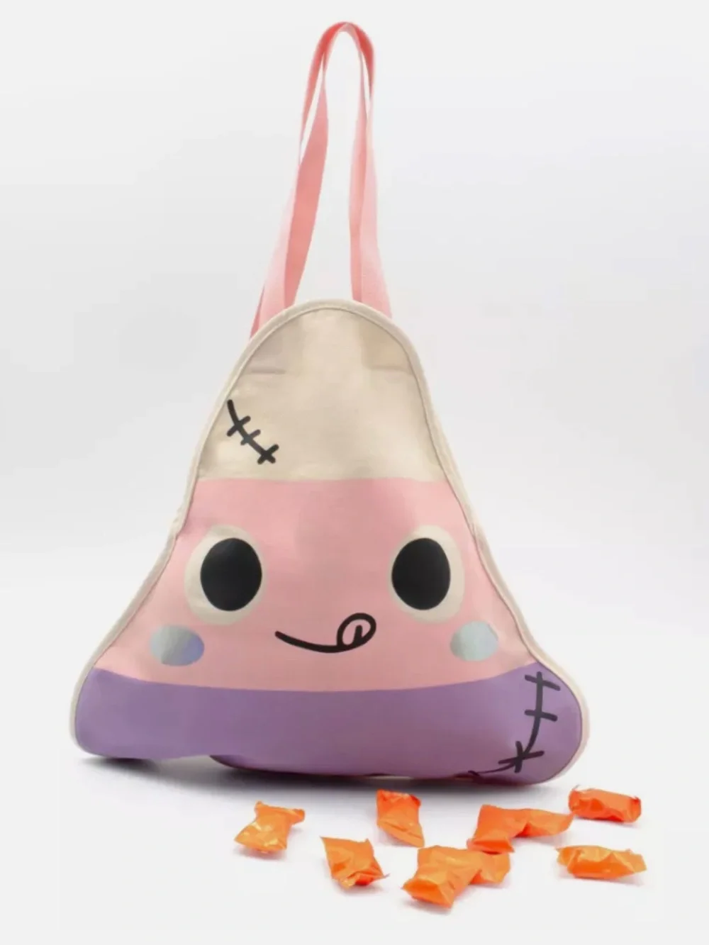 Halloween Trick or Treat Kids Cute Candy Corn Tote Bag - Pink & Purple NWOT